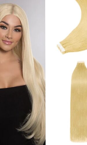 Straight Tape-In Hair Extensions Natural Black