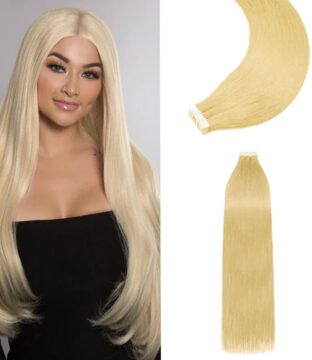 Straight Tape-In Hair Extensions Natural Black