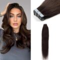 Straight Tape-In Hair Extensions Dark Brown (#2)