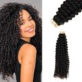 Curly Tape-In Hair Extensions Natural Black