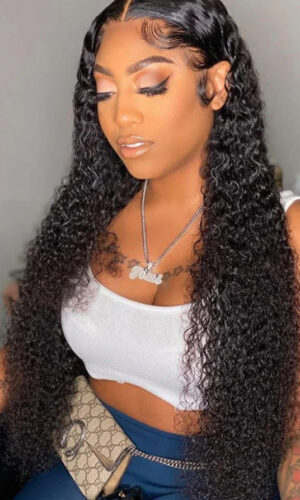 Curly Natural Black 13”x 6” Lace Front Wig