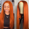 Orange 13”x 6” Lace Front Custom Colored Wig