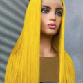 Yellow 13”x 6” Lace Front Custom Colored Wig