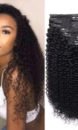 Natural Black Curly Clip-Ins