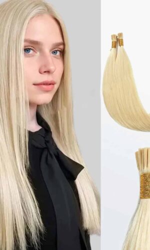 #613 Platinum Blonde I-Tip Remy Hair Extensions