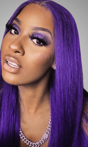 Purple 13”x 6” Lace Front Custom Colored Wig