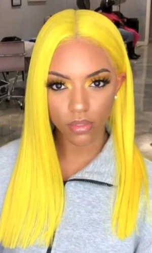 Yellow 13”x 6” Lace Front Custom Colored Wig