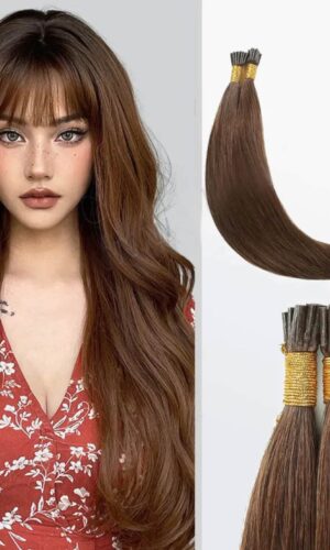 #4 Chocolate Brown I-Tip Remy Hair Extensions