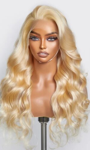 Platinum Blonde #613 Body Wave 13”x 4” Lace Front Wig