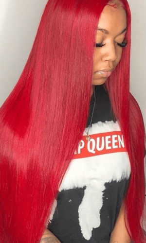 Red 13”x 6” Lace Front Custom Colored Wig